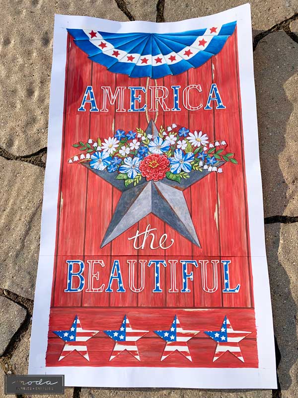 CT Deb Strain America The Beautiful Painted Panel